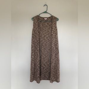 LulaRoe Joy sleeveless open vest duster/ cover up